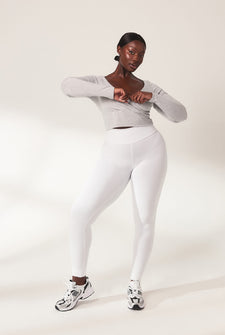 Lightweight Everyday High Waisted Leggings - White