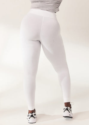 Lightweight Everyday High Waisted Leggings - White