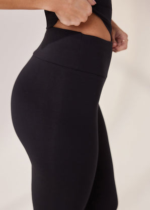 Lightweight Everyday High Waisted Leggings - Black